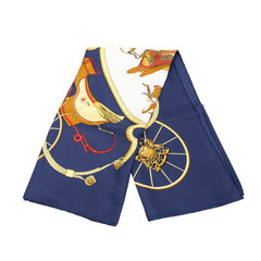 エルメス カレ90 SPRINGS スプリングス スカーフ ネイビー マルチカラー シルク レディース HERMES 中古