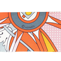 エルメス ツイリー Washington's Carriage ジョージワシントンの馬車 スカーフ オレンジ マルチカラー シルク レディース HERMES 【中古】