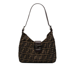 フェンディ ズッカ マンマバケット ワンショルダーバッグ 26569 ブラウン キャンバス レザー レディース FENDI 中古
