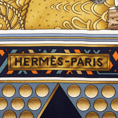 エルメス カレ90 L'OR DES CHEFS 首長達の金 スカーフ 大判スカーフ マルチカラー ゴールド系 シルク レディース HERMES 中古