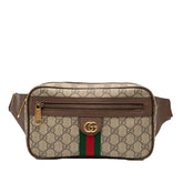 グッチ オフィディア GGスプリーム ボディバッグ ウエストバッグ 574796 ベージュ ブラウン PVC レザー レディース GUCCI 【中古】