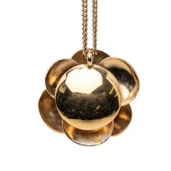 シャネル ココマーク カメリア ネックレス ゴールド ホワイト メッキ レディース CHANEL 【中古】