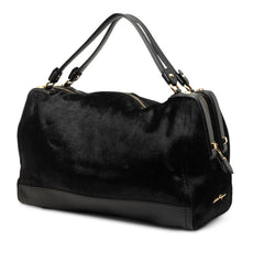 サルヴァトーレフェラガモ ハンドバッグ ブラック ハラコ レザー レディース Salvatore Ferragamo 【中古】