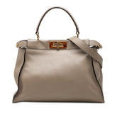 フェンディ ピーカブー ミディアム ハンドバッグ ショルダーバッグ 2WAY 8BN290 ベージュ レザー レディース FENDI 中古