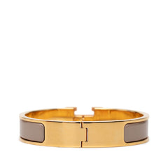 エルメス クリックH PM ブレスレット ゴールド グレージュ メッキ エナメル レディース HERMES 【中古】