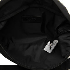 バーバリー ロゴ ボディバッグ ウエストバッグ ブラック ナイロン レザー レディース BURBERRY 中古