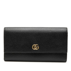 グッチ GGマーモント 長財布 456116 ブラック レザー レディース GUCCI 【中古】