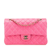 シャネル マトラッセ25 ココマーク Wフラップ チェーン ショルダーバッグ ハンドバッグ ピンク キャビアスキン レディース CHANEL 【中古】