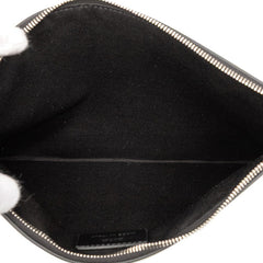 ディオール ロゴ インビテーションポーチ クラッチバッグ ブラック ホワイト レザー メンズ Dior 【中古】