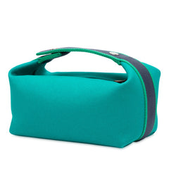 エルメス ブリッド ア ブラッグ PM ハンドバッグ ポーチ グリーン系 シルバー金具 キャンバス レディース HERMES 【中古】