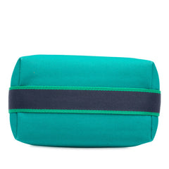 エルメス ブリッド ア ブラッグ PM ハンドバッグ ポーチ グリーン系 シルバー金具 キャンバス レディース HERMES 【中古】