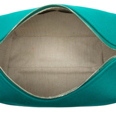 エルメス ブリッド ア ブラッグ PM ハンドバッグ ポーチ グリーン系 シルバー金具 キャンバス レディース HERMES 【中古】