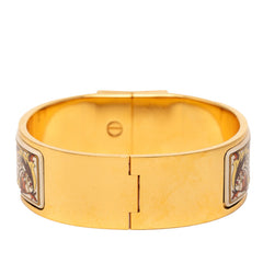 エルメス エマイユGM ロケ 七宝焼き ブレスレット バングル ゴールド ホワイト マルチカラー メッキ レディース HERMES 【中古】