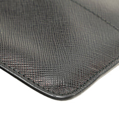 プラダ ロゴ 斜め掛け ショルダーバッグ ブラック サフィアーノ レザー レディース PRADA 【中古】