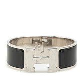 エルメス クリッククラックH PM ブレスレット シルバー ブラック メタル レディース HERMES 【中古】