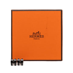 エルメス ミニ ポップH スタッドピアス ブラック シルバー メタル レディース HERMES 【中古】