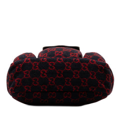 グッチ GGウール チルドレンズ ハンドバッグ 628159 ネイビー レッド ウール レザー レディース GUCCI 【中古】
