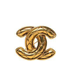 シャネル ココマーク マトラッセ ブローチ ゴールド メッキ レディース CHANEL 中古