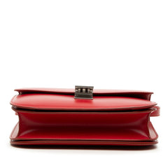 セリーヌ クラシックボックス ミディアム 斜めかけ ショルダーバッグ レッド レザー レディース CELINE 【中古】