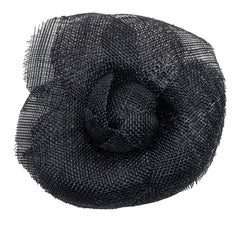 シャネル カメリア ブローチ コサージュ ネイビー ファブリック レディース CHANEL 【中古】