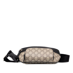 グッチ GGスプリーム ボディバッグ ウエストバッグ 779877 ベージュ ブラック PVC レザー レディース GUCCI 中古