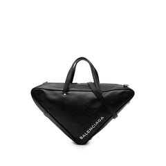 バレンシアガ トライアングルダッフルバッグ ハンドバッグ ショルダーバッグ 2WAY ブラック レザー レディース BALENCIAGA 【中古】