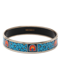 エルメス エマイユPM バングル シルバー ブルー メタル レディース HERMES 【中古】