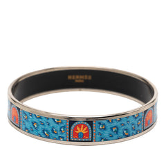 エルメス エマイユPM バングル シルバー ブルー メタル レディース HERMES 【中古】