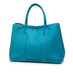 エルメス ガーデンパーティーPM ハンドバッグ トートバッグ ブルー コバルト シルバー金具 ネゴンダ レディース HERMES 【中古】