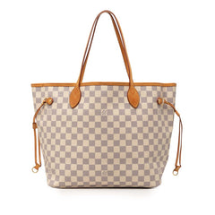 ルイ ヴィトン ダミエ アズール ネヴァーフルMM トートバッグ N41361 ホワイト PVC レザー レディース LOUIS VUITTON 【中古】