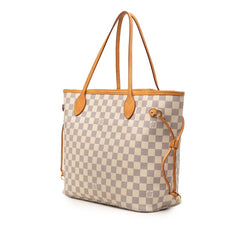 ルイ ヴィトン ダミエ アズール ネヴァーフルMM トートバッグ N41361 ホワイト PVC レザー レディース LOUIS VUITTON 【中古】