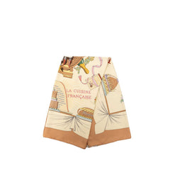 エルメス カレ90 A LA GLOIRE DE LA CUISINE FRANCAISE フランス料理を讃えて スカーフ ベージュ マルチカラー シルク レディース HERMES 【中古】