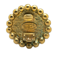 シャネル ヴィンテージ ココマーク ラウンド イヤリング ゴールド ブラック メッキ レディース CHANEL 【中古】