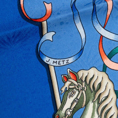 エルメス カレ 90 Luna Park 遊園地 スカーフ 大判 ブルー系 マルチカラー シルク レディース HERMES 【中古】