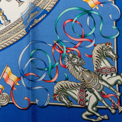 エルメス カレ 90 Luna Park 遊園地 スカーフ 大判 ブルー系 マルチカラー シルク レディース HERMES 【中古】