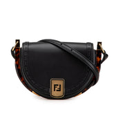 フェンディ ムーンライト ショルダーバッグ 8BT346 ブラック ブラウン レザー レディース FENDI 【中古】