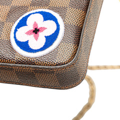 ルイ ヴィトン ダミエ パッチーズ ポシェットフェリシー チェーン ショルダーバッグ M60129 ブラウン PVC レザー レディース LOUIS VUITTON 【中古】