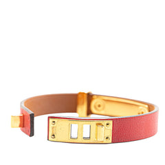 エルメス アスドゥクール T2 ブレスレット レッド スイフト メッキ レディース HERMES 中古