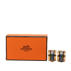 エルメス エマイユ 七宝焼き イヤリング ゴールド マルチカラー メッキ レディース HERMES 【中古】