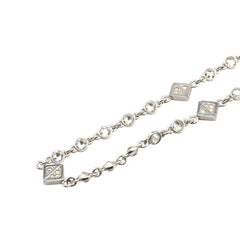 ディオール チェーン ネックレス シルバー メタル ラインストーン レディース Dior 【中古】