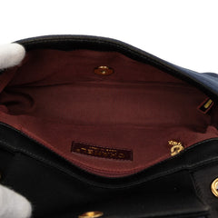 シャネル マトラッセ ココマーク 斜め掛け チェーン ショルダーバッグ ネイビー ブラック ナイロン レディース CHANEL 中古