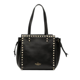 ヴァレンティノ ロックスタッズ ハンドバッグ ショルダーバッグ ブラック レザー レディース VALENTINO 中古
