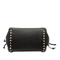 ヴァレンティノ ロックスタッズ ハンドバッグ ショルダーバッグ ブラック レザー レディース VALENTINO 中古