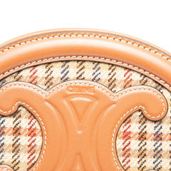 セリーヌ トリオンフ オーバルパース キュイル 斜め掛け ショルダーバッグ ブラウン マルチカラー レザー ウール レディース CELINE 【中古】