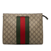 グッチ GGスプリーム シェリーライン クラッチバッグ セカンドバッグ 475316 ベージュ PVC レザー レディース GUCCI 【中古】