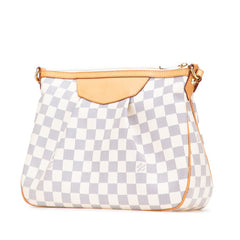 ルイ ヴィトン ダミエ アズール シラク―サPM 斜め掛け ショルダーバッグ N41113 ホワイト PVC レザー レディース LOUIS VUITTON 【中古】