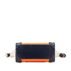 セリーヌ ラゲージ ナノショッパー ハンドバッグ ショルダーバッグ 2WAY オレンジ ブラック ベージュ レザー レディース CELINE 【中古】