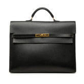 エルメス ケリーデペッシュ38 ハンドバッグ ビジネスバッグ ブリーフケース ブラック アルデンヌ レディース HERMES 【中古】