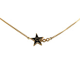 シャネル ココ スター モチーフ ネックレス ブラック ゴールド メッキ レディース CHANEL 【中古】