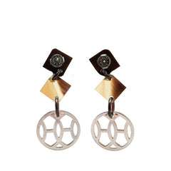 エルメス リフトPM ピアス シルバー ブラウン SV925 シルバー バッファローホーン レディース HERMES 【中古】